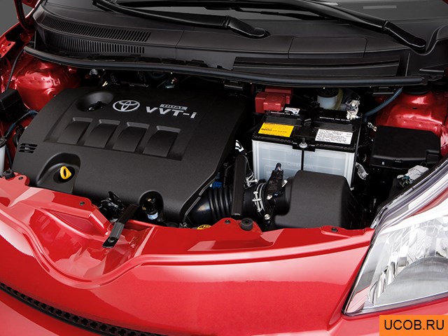 Hatchback 2009 года Scion xD в 3D. Моторный отсек.