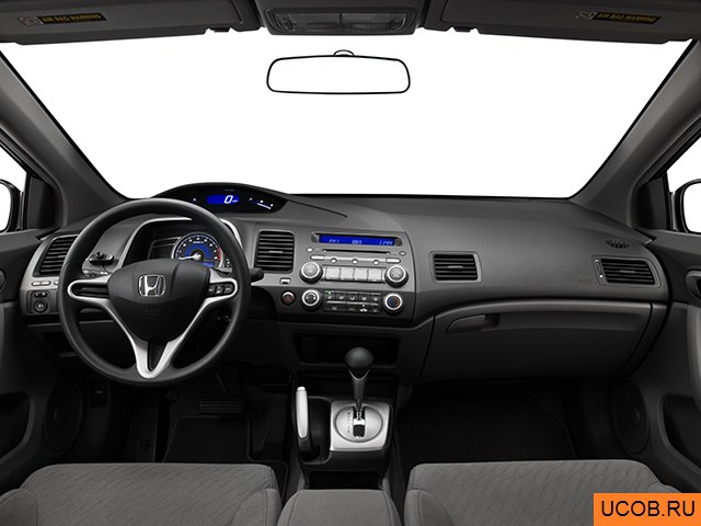 Coupe 2009 года Honda Civic в 3D. Вид водительского места.