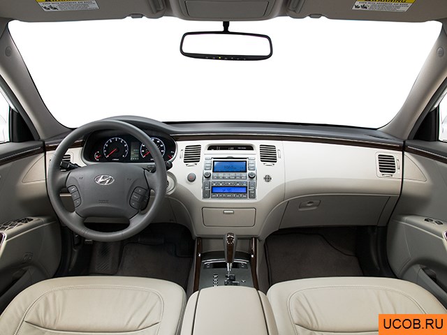 Sedan 2009 года Hyundai Azera в 3D. Вид водительского места.