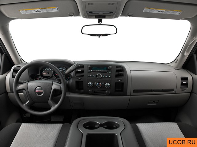 Pickup 2009 года GMC Sierra 1500 в 3D. Вид водительского места.