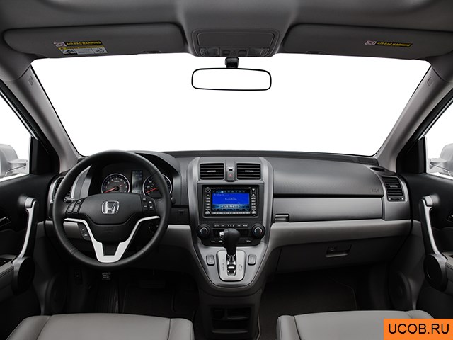 CUV 2009 года Honda CR-V в 3D. Вид водительского места.