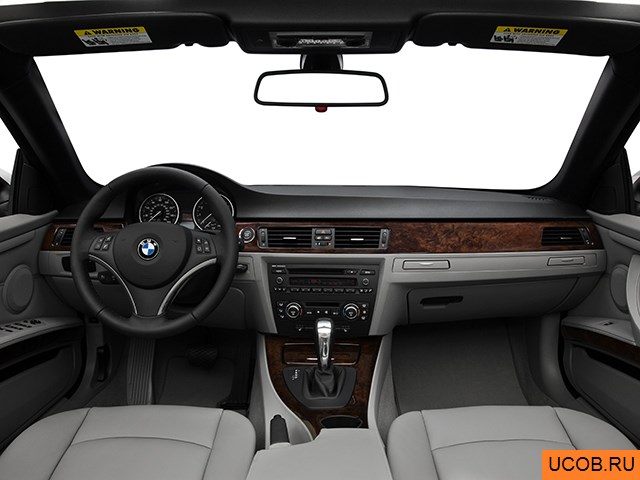 Convertible 2009 года BMW 3-series в 3D. Вид водительского места.