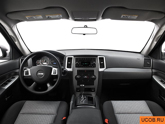 SUV 2009 года Jeep Grand Cherokee в 3D. Вид водительского места.