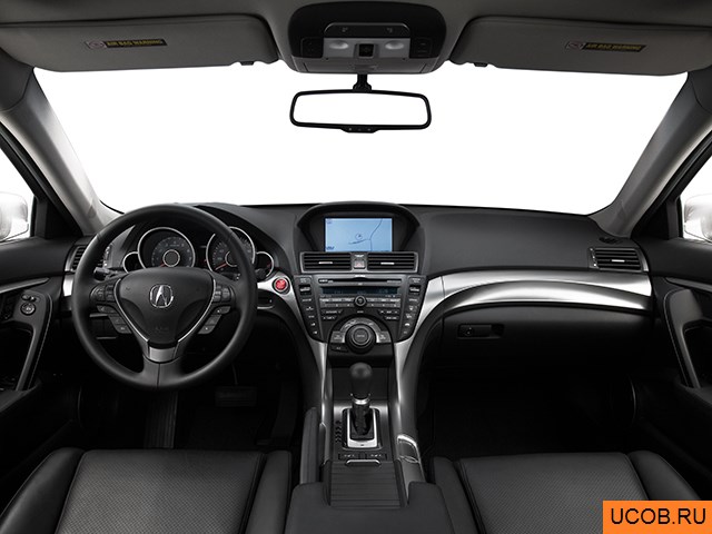 Sedan 2009 года Acura TL в 3D. Вид водительского места.