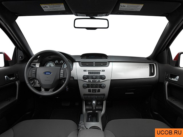 Coupe 2009 года Ford Focus в 3D. Вид водительского места.