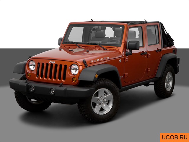 Модель автомобиля Jeep Wrangler Unlimited 2009 года в 3Д