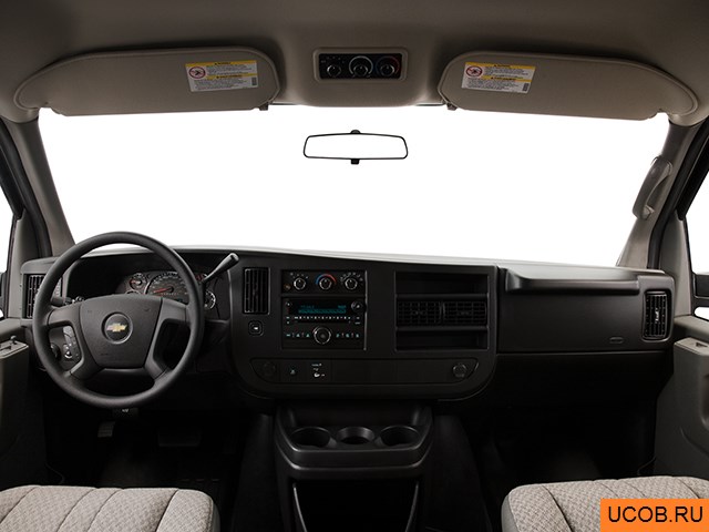 Passenger van 2009 года Chevrolet Express 2500 в 3D. Вид водительского места.