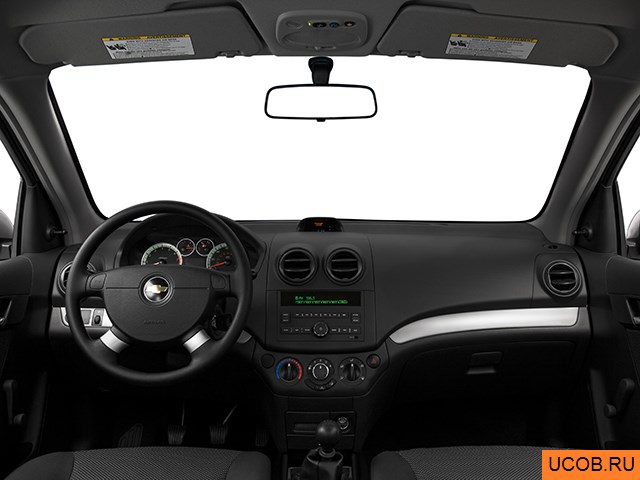Sedan 2009 года Chevrolet Aveo в 3D. Вид водительского места.