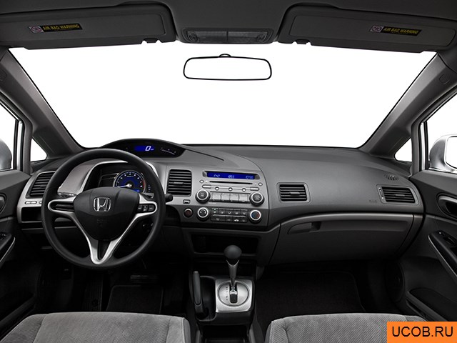 Sedan 2009 года Honda Civic в 3D. Вид водительского места.
