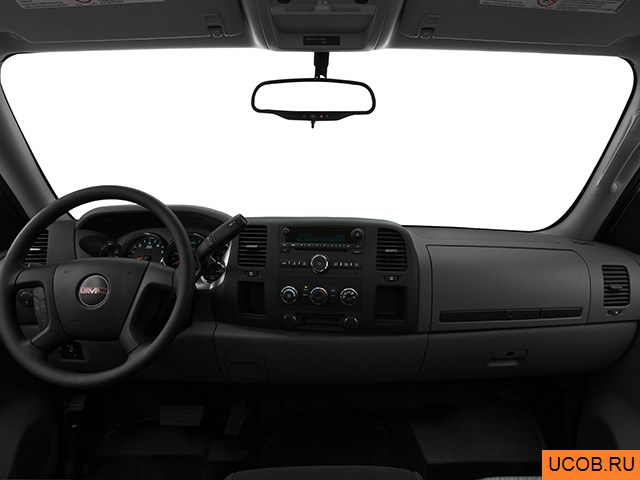 Pickup 2009 года GMC Sierra 2500HD в 3D. Вид водительского места.