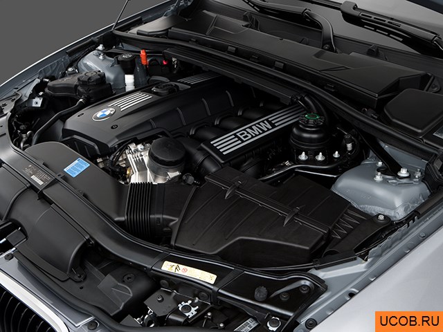 Wagon 2009 года BMW 3-series в 3D. Моторный отсек.