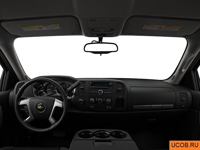 Pickup 2009 года Chevrolet Silverado 2500HD в 3D. Вид водительского места.
