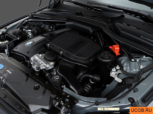 Wagon 2009 года BMW 5-series в 3D. Моторный отсек.