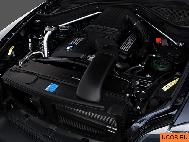 SUV 2009 года BMW X5 в 3D. Моторный отсек.