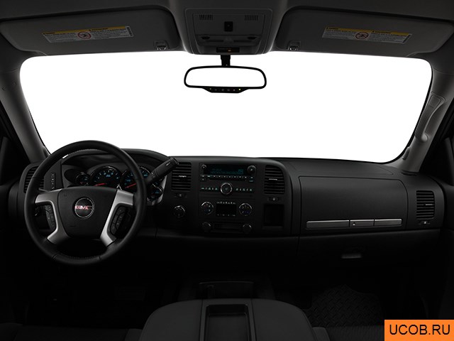 Pickup 2009 года GMC Sierra 3500HD в 3D. Вид водительского места.