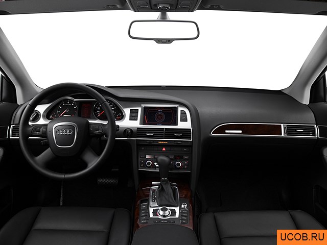 Sedan 2009 года Audi A6 в 3D. Вид водительского места.