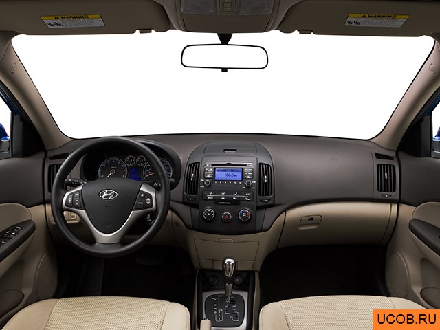 Wagon 2009 года Hyundai Elantra в 3D. Вид водительского места.