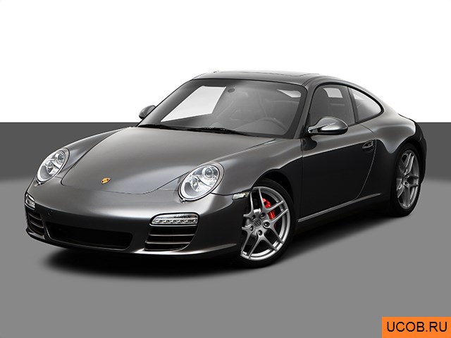 Модель автомобиля Porsche 911 (997) 2009 года в 3Д