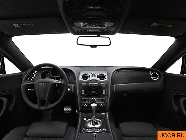 Coupe 2009 года Bentley Continental в 3D. Вид водительского места.