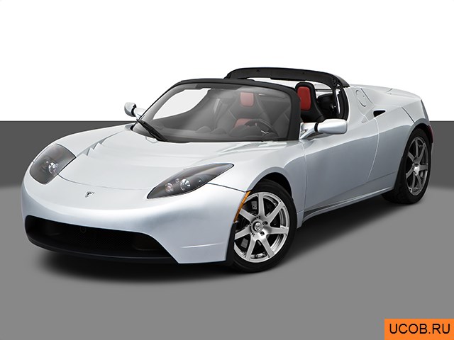 Авто Tesla Roadster 2008 года в 3D