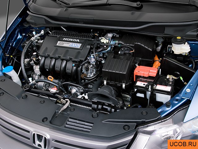 Hatchback 2010 года Honda Insight Hybrid в 3D. Моторный отсек.