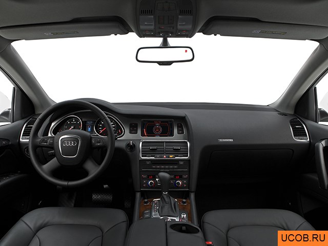SUV 2009 года Audi Q7 в 3D. Вид водительского места.