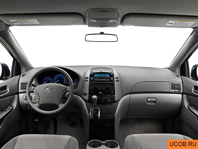 Minivan 2010 года Toyota Sienna в 3D. Вид водительского места.