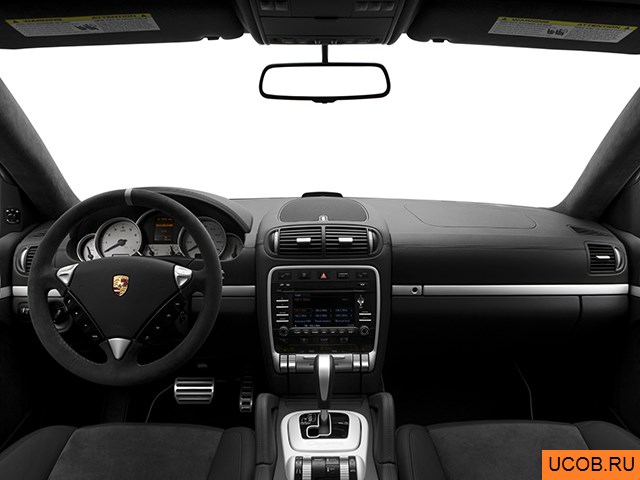 SUV 2010 года Porsche Cayenne в 3D. Вид водительского места.