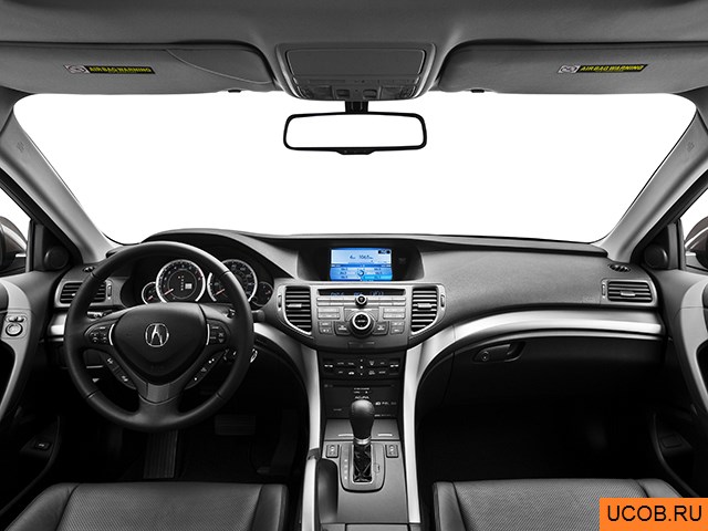 Sedan 2010 года Acura TSX в 3D. Вид водительского места.