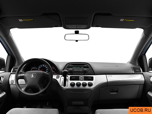 Minivan 2010 года Honda Odyssey в 3D. Вид водительского места.