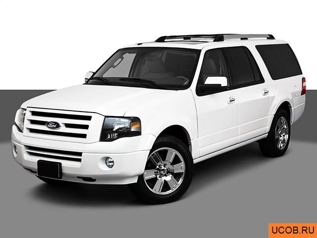 Модель автомобиля Ford Expedition EL 2010 года в 3Д
