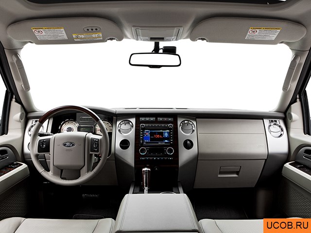 SUV 2010 года Ford Expedition EL в 3D. Вид водительского места.