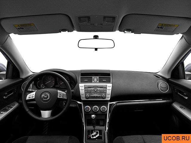 Sedan 2010 года Mazda MAZDA6 в 3D. Вид водительского места.