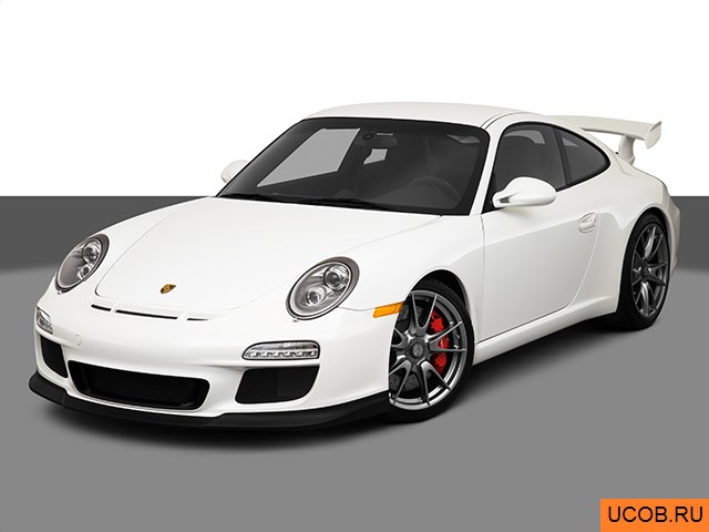 Модель автомобиля Porsche 911 (997) 2010 года в 3Д
