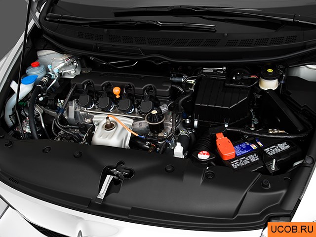 Sedan 2010 года Honda Civic в 3D. Моторный отсек.