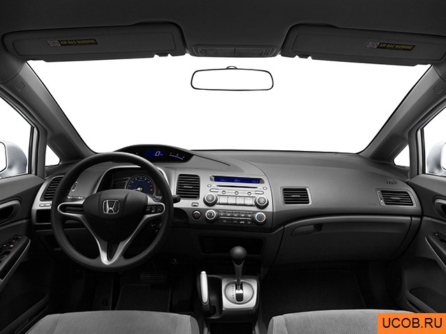 Sedan 2010 года Honda Civic в 3D. Вид водительского места.