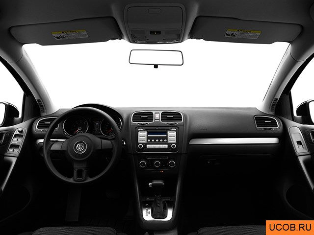Hatchback 2010 года Volkswagen Golf в 3D. Вид водительского места.