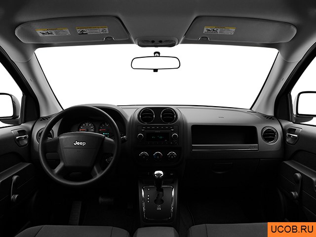 CUV 2010 года Jeep Compass в 3D. Вид водительского места.