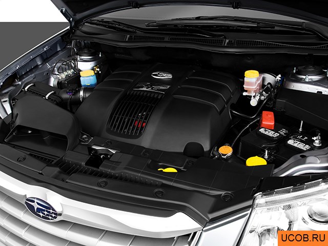 CUV 2010 года Subaru Tribeca в 3D. Моторный отсек.
