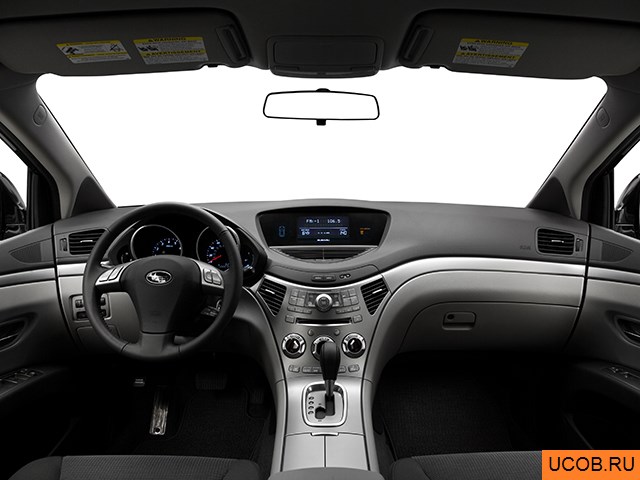 CUV 2010 года Subaru Tribeca в 3D. Вид водительского места.