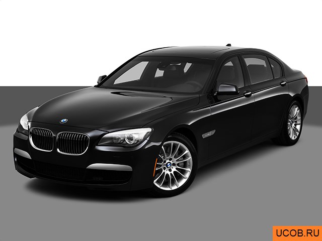 Модель автомобиля BMW 7-series 2010 года в 3Д