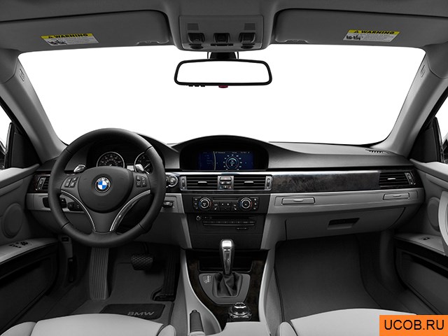Coupe 2010 года BMW 3-series в 3D. Вид водительского места.