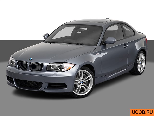 Модель автомобиля BMW 1-series 2010 года в 3Д
