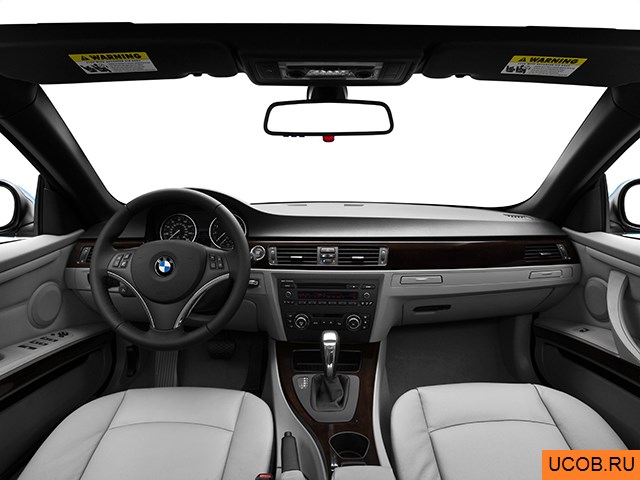Convertible 2010 года BMW 3-series в 3D. Вид водительского места.