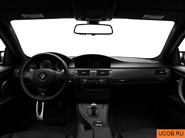 Coupe 2010 года BMW 3-series в 3D. Вид водительского места.