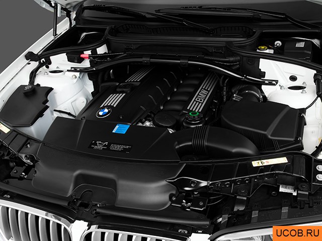 CUV 2010 года BMW X3 в 3D. Моторный отсек.