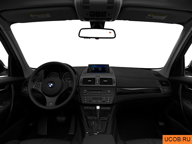 CUV 2010 года BMW X3 в 3D. Вид водительского места.