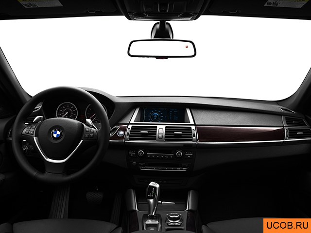 CUV 2010 года BMW X6 в 3D. Вид водительского места.