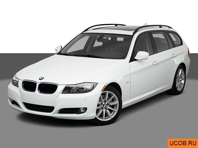 Модель автомобиля BMW 3-series 2010 года в 3Д
