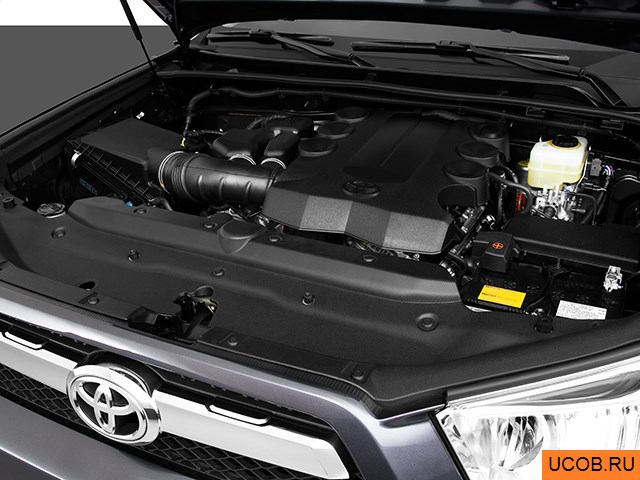 SUV 2010 года Toyota 4Runner в 3D. Моторный отсек.
